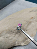 1ct Engagement Ring Oval Cut Pink Ruby Twist Swirl Solitaire 14k White Gold Over