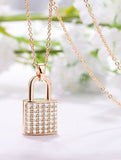 1ct Round Cut Moissanite Cluster Lock Pendant 14k Rose Gold Plated NO CHAIN