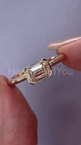 0.5ct Emerald Simulated Diamond Half Bezel Solitaire Ring 14k Yellow Gold Plated