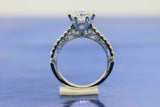 1.5ct Round Cut Diamond Engagement Ring Antique Milgrain 14k White Gold Finish