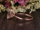 1ct Oval Cut Simulated Morganite Solitaire Engagement Ring 14k Rose Gold Plated