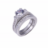 2.5ct Round Cut Diamond Engagement Ring 14k White Gold Finish Vintage Bridal Set