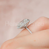 2.2ct Radiant Cut Simulated Diamond Halo Engagement Ring 14k White Gold Plated