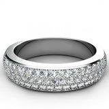 1ct Round Cut Diamond Half Eternity Anniversary Wedding Ring 14k White Gold Over