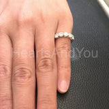 2.2ct Round Cut Moissanite Five Stone Women Wedding Band 14k White Gold Plated
