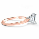 1.6ct Emerald Cut Diamond Solitaire Wedding Engagement Ring 14k Rose Gold Finish