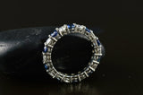 4Ct Round Cut Blue Sapphire Diamond Elegant Wedding Band 14K White Gold Finish