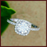 3.5Ct Round Cut VVS1/D Diamond Halo Engagement Ring 14K White Gold Finish