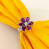 3ct Engagement Ring Pear Cut Purple Amethyst Floral Solitaire 14k WhiteGold Over