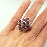 2.2ct Oval Cut Pink Ruby Cocktail Art Deco Engagement Ring 14k White Gold Finish