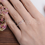 1ct Round Cut Simulated Morganite Minimalist Engagement Ring 14k RoseGold Plated