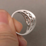 1.5ct Round Cut Peach Morganite Split Shank Engagement Ring 14k White Gold Over