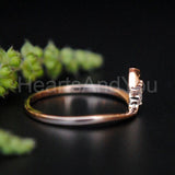 0.4ct Round Cut Moissanite Unique Geometric Engagement Ring 14K Rose Gold Plated