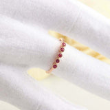0.3ct Round Cut Pink Ruby Engagement Ring 5 Stone Minimalist 14k RoseGold Finish