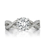 2ct Round Cut VVS1D Diamond Engagement Ring Infinity Style 14k White Gold Finish