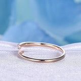 0.1ct Round Cut Diamond Engagement Ring Open Nail Bypass 14k Rose Gold Finish