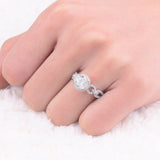3ct Round Cut Diamond Engagement Ring 14k White Gold Finish Halo Stylish Unique