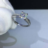 1.5ct Round Cut Diamond Engagement Ring Split Shank Band 14k White Gold Finish