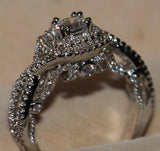 3ct Round Cut Diamond Engagement Ring 14k White Gold Finish Double Halo Infinity