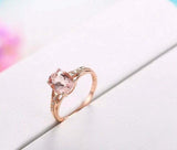 2ct Engagement Ring Oval Cut Peach Morganite Split Shank 14k Rose Gold Finish