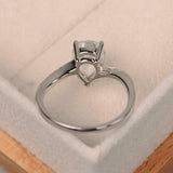 1.7ct Engagement Ring Pear Cut Diamond Swirl with Accents 14k White Gold Finish