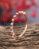 0.2ct Round Cut Moissanite Stackable Women Wedding Band 14k Rose Gold Plated