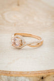 2ct Round Cut Simulated Peach Morganite Infinity Halo Ring 14k Rose Gold Plated