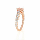 3Ct Round Cut Peach Morganite Diamond Accents Engagement Ring 14K Rose Gold Over
