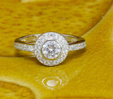 Halo Solitaire Engagement Ring 2ct Round Cut VVS1D Diamond 14k White Gold Finish