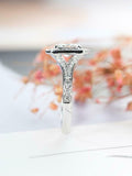 Halo Split Shank Engagement Ring 2.3ct Radiant Cut Diamond 14k White Gold Finish