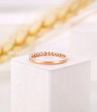 0.3ct Round Cut Moissanite Stackable Women Wedding Band 14k Rose Gold Plated
