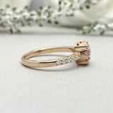 2ct Engagement Ring Round Diamond Halo Solitaire with Accent 14k YellowGold Over