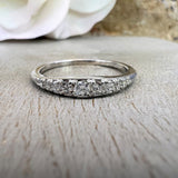 0.4ct Round Cut Moissanite Half Eternity Women Wedding Band 14k WhiteGold Plated