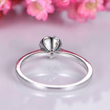 1ct Round Cut Diamond Engagement Ring Bezel Set Solitaire 18k White Gold Over