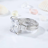 5Ct Radiant Cut Diamond Cocktail Eternity Engagement Ring 14K White Gold Finish