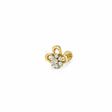 0.5ct Round Diamond Stylish Nose Pin Ring Piercing Women 14k Yellow Gold Finish