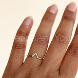 0.2ct Round Cut Moissanite V Shape Stackable Wedding Band 14K Yellow Gold Plated