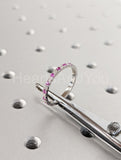 0.5ct Round Cut Simulated Ruby Half Eternity Wedding Band 14k White Gold Plated