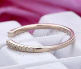 0.4ct Round Cut Moissanite Open Stackable Women Wedding Band 14K RoseGold Plated