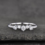 1.4ct Engagement Ring Round Cut Diamond Minimalist Design 14k White Gold Finish