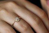 0.2ct Round Cut Diamond Engagement Ring 14k Yellow Gold Finish Egyptian Crown