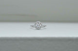 Halo Engagement Ring 1.5ct Round Diamond 14k WhiteGold Finish with Round Accents