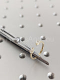 0.3ct Pear Cut Simulated Diamond Two Stone Open Ring 14k Yellow Gold Plated