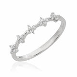 1ct Round Cut Diamond Wedding Band 14k White Gold Finish Thin Minimalist Petite