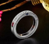 2.5ct Round Cut Diamond Wedding Ring Band 14k White Gold Over Milgrain Eternity