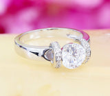 Propose Prong Set Wedding Engagement Ring 2ct Round Diamond 14k White Gold Over