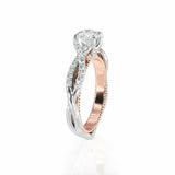 3Ct Round Cut Diamond Split Shank Gatsby Engagement Ring 14K Dual Gold Finish