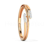 0.2ct Round Cut Moissanite Bypass Split Women Wedding Band 14k Rose Gold Plated
