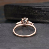 1ct Oval Cut Pink Morganite Pear Accent Engagement Ring 14k Rose Gold Finish New