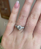 2.35ct Round Cut Moissanite Solitaire with Accents Ring 14k Yellow Gold Plated